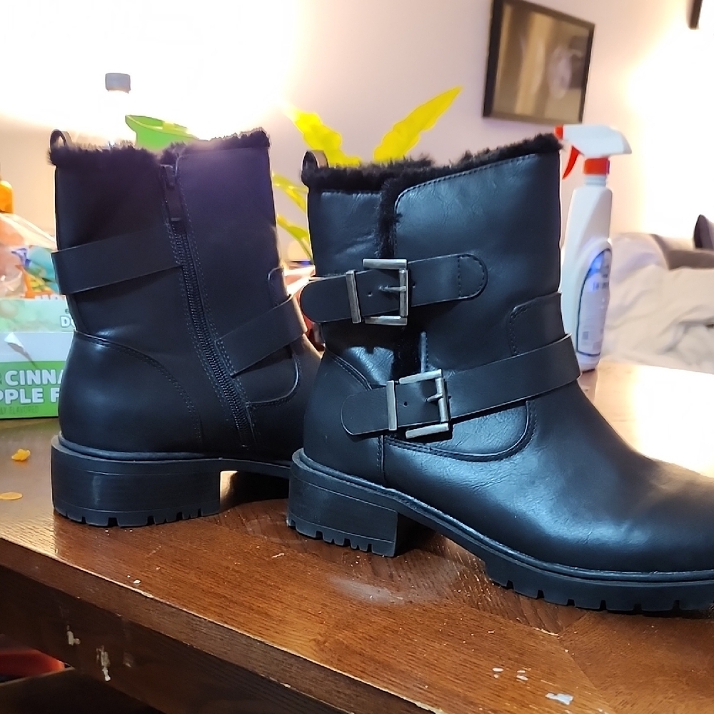 Torrid Black Moto Boots with Buckle Detail